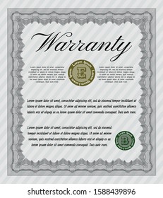 Grey Warranty. With guilloche pattern. Customizable, Easy to edit and change colors. Cordial design. 