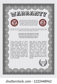 Grey Warranty. With guilloche pattern. Nice design. Customizable, Easy to edit and change colors. 