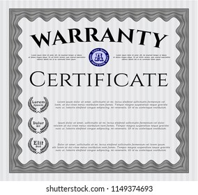 Grey Warranty. With linear background. Customizable, Easy to edit and change colors. Money style design. 