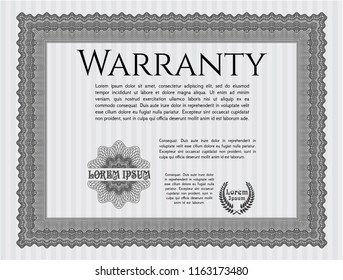 Grey Warranty. With linear background. Customizable, Easy to edit and change colors. Sophisticated design. 