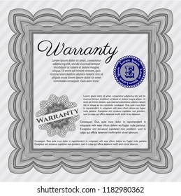 Grey Warranty. With linear background. Detailed. Perfect design. 
