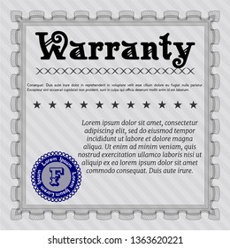 Grey Warranty. Modern design. Detailed. Printer friendly. 