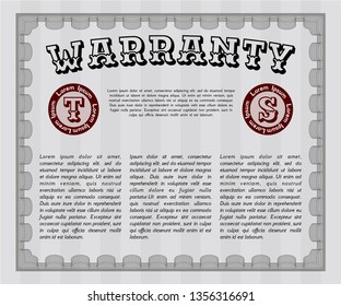 Grey Warranty. Money design. Customizable, Easy to edit and change colors. Printer friendly. 