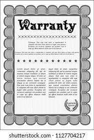 Grey Warranty. Money Pattern. With complex linear background. Vector illustration. 