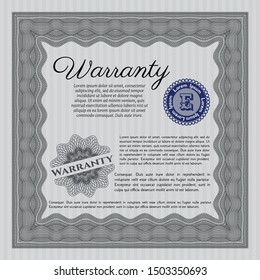 Grey Warranty. Money Pattern. With complex linear background. Customizable, Easy to edit and change colors. 