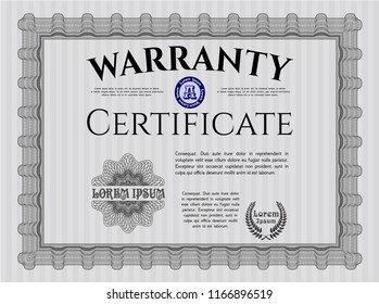 Grey Warranty. Money Pattern design. Vector illustration. Complex background. 