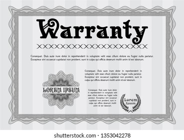Grey Warranty. Money Pattern design. With background. Detailed. 