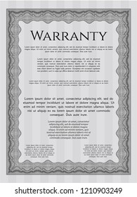 Grey Warranty. Money Pattern. Vector illustration. With linear background. 