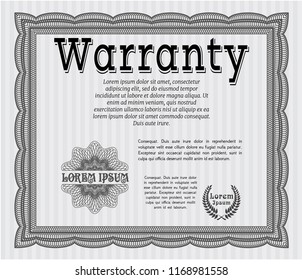 Grey Warranty. Perfect design. Complex background. Customizable, Easy to edit and change colors. 