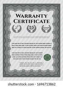 Grey Warranty. Perfect design. Customizable, Easy to edit and change colors. Easy to print. 