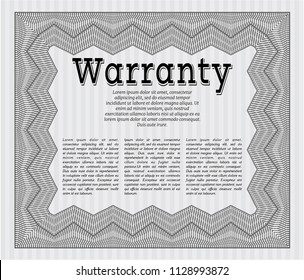 Grey Warranty. Printer friendly. Detailed. Money design. 
