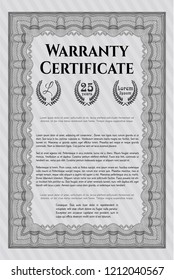 Grey Warranty. Printer friendly. Modern design. Detailed. 