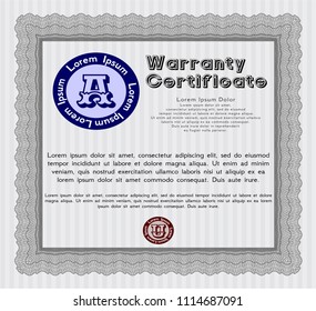 Grey Warranty. Printer friendly. Nice design. Detailed. 