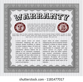 Grey Warranty. Printer friendly. Perfect design. Customizable, Easy to edit and change colors. 