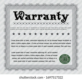 Grey Warranty. Printer friendly. Vector illustration. Elegant design. 