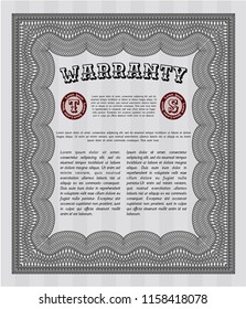 Grey Warranty. With quality background. Customizable, Easy to edit and change colors. Retro design. 