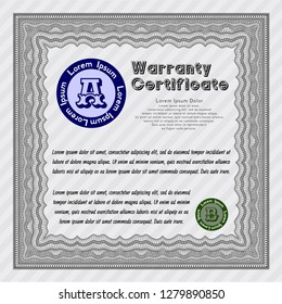 Grey Warranty. With quality background. Customizable, Easy to edit and change colors. Modern design. 