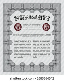 Grey Warranty. With quality background. Customizable, Easy to edit and change colors. Retro design. 