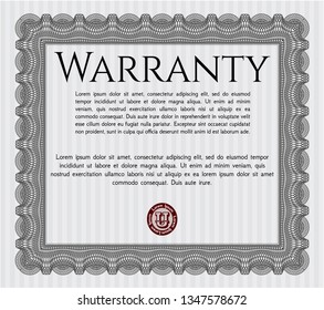 Grey Warranty. With quality background. Money design. Detailed. 