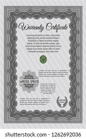 Grey Warranty. With quality background. Vector illustration. Superior design. 