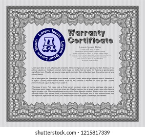 Grey Warranty. Retro design. Complex background. Customizable, Easy to edit and change colors. 