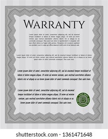 Grey Warranty. Retro design. Customizable, Easy to edit and change colors. With great quality guilloche pattern. 