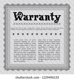 Grey Warranty template. With background. Customizable, Easy to edit and change colors. Money Pattern design. 