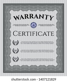 Grey Warranty template. With background. Nice design. Customizable, Easy to edit and change colors. 