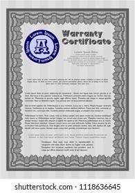 Grey Warranty template. Complex background. Money design. Customizable, Easy to edit and change colors. 