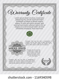 Grey Warranty template. With complex background. Customizable, Easy to edit and change colors. Sophisticated design. 