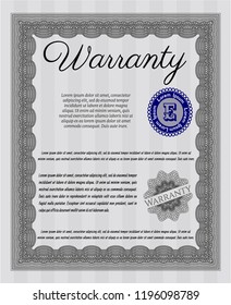 Grey Warranty template. Complex background. Superior design. Detailed. 