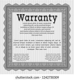 Grey Warranty template. With complex background. Elegant design. Vector illustration. 