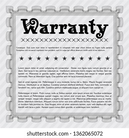 Grey Warranty template. Complex background. Sophisticated design. Customizable, Easy to edit and change colors. 