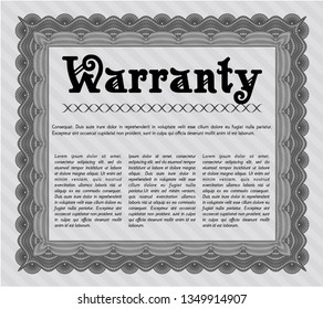 Grey Warranty template. With complex linear background. Elegant design. Customizable, Easy to edit and change colors. 