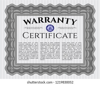 Grey Warranty template. Customizable, Easy to edit and change colors. Printer friendly. Artistry design. 
