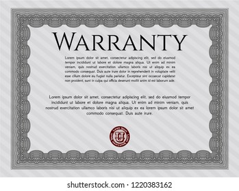 Grey Warranty template. Customizable, Easy to edit and change colors. Printer friendly. Sophisticated design. 