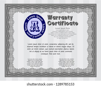 Grey Warranty template. Customizable, Easy to edit and change colors. With complex linear background. Superior design. 