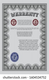 Grey Warranty template. Customizable, Easy to edit and change colors. Easy to print. Artistry design. 