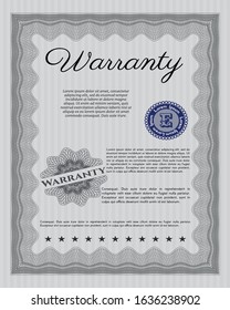 Grey Warranty template. Customizable, Easy to edit and change colors. Complex background. Excellent design. 