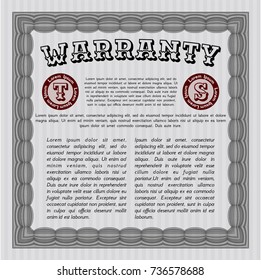 Grey Warranty template. Customizable, Easy to edit and change colors. With guilloche pattern and background. Superior design. 