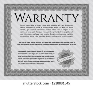 Grey Warranty template. Easy to print. Excellent design. Detailed. 