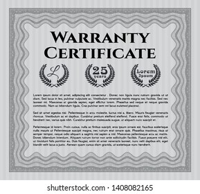 Grey Warranty template. Easy to print. Customizable, Easy to edit and change colors. Elegant design. 