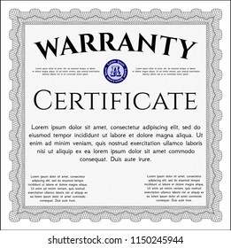 Grey Warranty template. Excellent design. Vector illustration. Complex background. 
