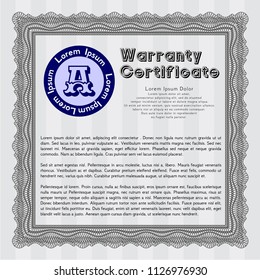Grey Warranty template. Modern design. Customizable, Easy to edit and change colors. With guilloche pattern and background. 