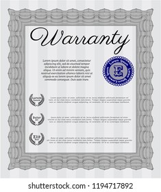 Grey Warranty template. Printer friendly. Customizable, Easy to edit and change colors. Good design. 