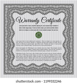 Grey Warranty template. Printer friendly. Detailed. Superior design. 