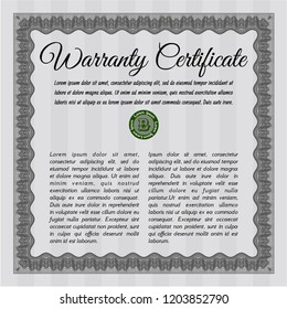 Grey Warranty template. Printer friendly. Beauty design. Customizable, Easy to edit and change colors. 
