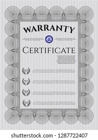 Grey Warranty template. Printer friendly. Sophisticated design. Customizable, Easy to edit and change colors. 
