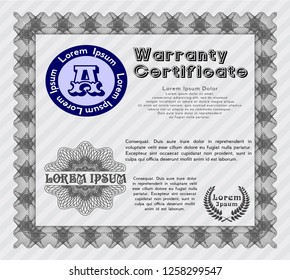 Grey Warranty template. With quality background. Excellent design. Customizable, Easy to edit and change colors. 