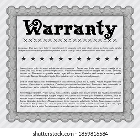 Grey Warranty template. Superior design.  Easy to print.  Detailed. 